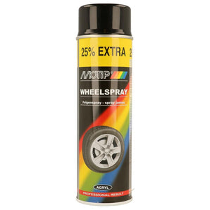 PEINTURE POUR JANTES NOIRE BRILLANTE AEROSOL 500ML MOTIP