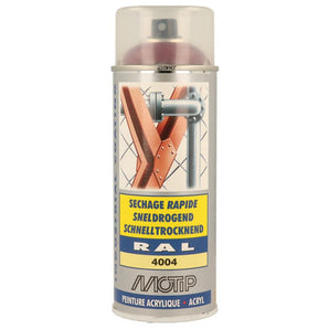 PEINTURE RAL ACRYL RAL4004 BRILLANT AEROSOL 400ML MOTIP