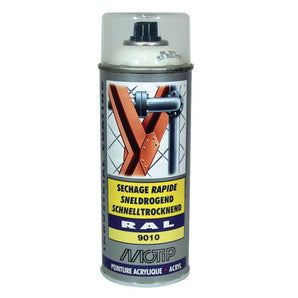 PEINTURE RAL ACRYL RAL9010 MAT AEROSOL 400ML MOTIP