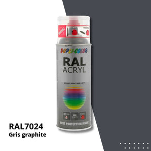 Bombe peinture aérosol acrylique Gris graphite RAL 7024 brillant - DUPLI COLOR 400 mL