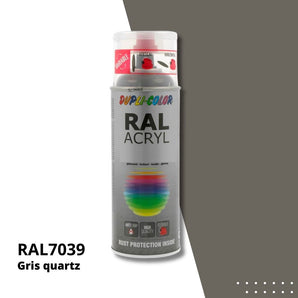 Bombe peinture aérosol acrylique Gris quartz RAL 7039 - MOTIP 400 mL