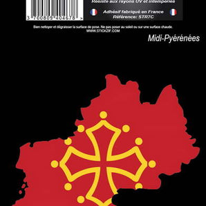 Adhésif région carte occitanie x1 - STICKZIF