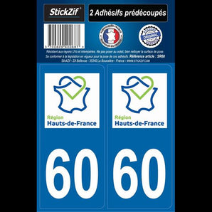 Adhésifs région département 60 hauts de france x2 - STICKZIF