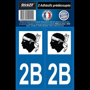 Adhésifs région département 2b corse x2 - STICKZIF