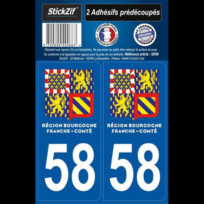 Adhésifs région département 58 bourgogne franche comte x2 - STICKZIF