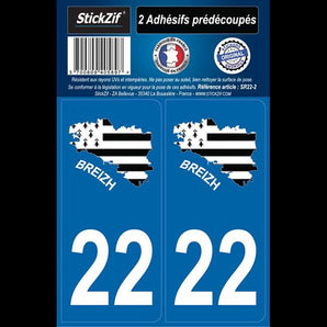 Adhésifs région carte 22 breizh x2 - STICKZIF