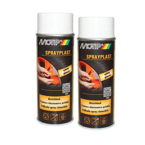 KIT PEINTURE PELABLE ESLASTOMERE BLANC BRILLANT 2X 400ML MOTIP