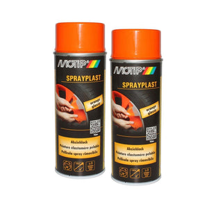 KIT PEINTURE PELABLE ESLASTOMERE ORANGE BRILLANT 2X 400ML MOTIP