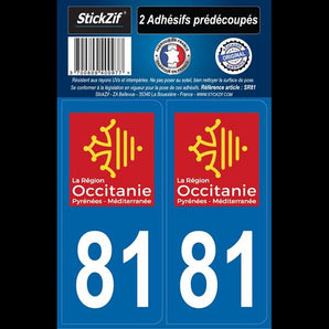 Adhésifs région départementt 81 occitanie x2 - STICKZIF