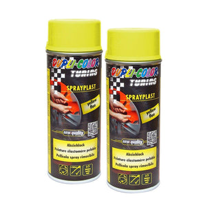 KIT PEINTURE PELABLE ESLASTOMERE JAUNE FLUO 2X 400ML MOTIP