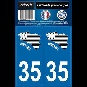 Adhésifs région carte 35 breizh x2 - STICKZIF