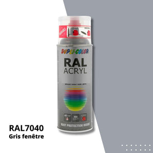 Bombe peinture aérosol acrylique Gris fenêtre RAL 7040 brillant - DUPLI COLOR 400 mL