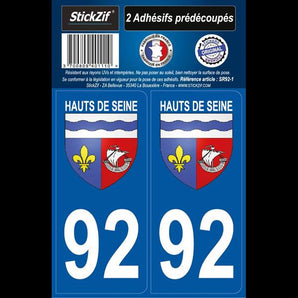 Adhésifs région département 92 hauts de seine x2 - STICKZIF