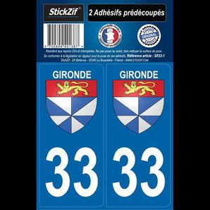 Adhésifs région département 33 gironde x2 - STICKZIF