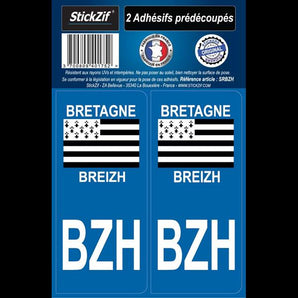 Adhésifs région bretagne/breizh bzh x2 - STICKZIF