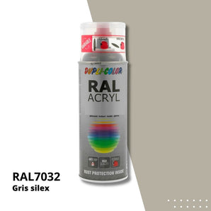 Bombe peinture aérosol acrylique Gris silex RAL 7032 brillant - DUPLI COLOR 400 mL