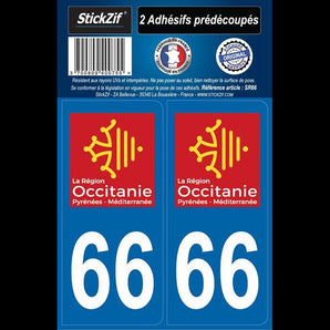 Adhésifs région département 66 occitanie x2 - STICKZIF