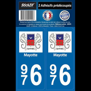 Adhésifs région département 976 mayotte x2 - STICKZIF