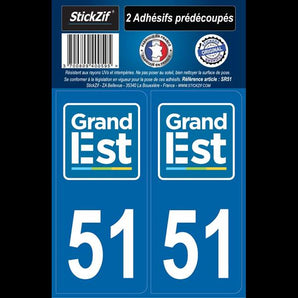 Adhésifs région département 51 grand est x2 - STICKZIF