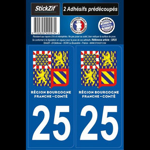 Adhésifs région département 25 bourgogne franche comte x2 - STICKZIF