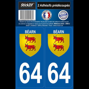 Adhésifs région département 64 bearn x2 - STICKZIF