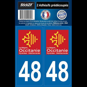 Adhésifs région département 48 occitanie x2 - STICKZIF