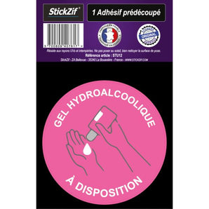 Adhésif prédécoupé gel hydro alcoolique à disposition x1 - STICKZIF