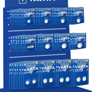 PRESENTOIR 12 BROCHES AVEC 280 BLISTERS PILES VARTA