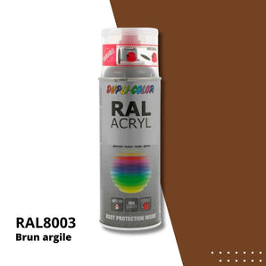 Bombe peinture aérosol acrylique Brun argile RAL 8003 brillant - DUPLI COLOR 400 mL