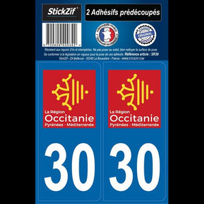 Adhésifs région département 30 occitanie x2 - STICKZIF