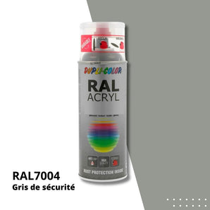 Bombe peinture aérosol acrylique Gris de sécurité RAL 7004 brillant - DUPLI COLOR 400 mL