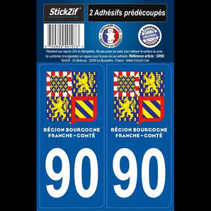 Adhésifs région département 90 bourgogne franche comte x2 - STICKZIF