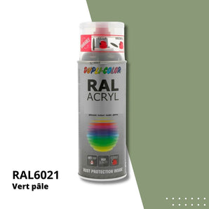 Bombe peinture aérosol acrylique Vert pâle RAL 6021 brillant - DUPLI COLOR 400 mL