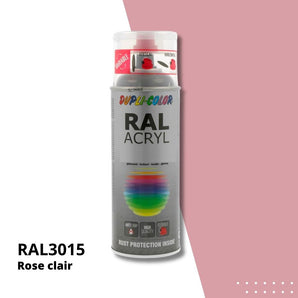 Bombe peinture aérosol acrylique Rose clair RAL 3015 brillant - DUPLI COLOR 400 mL