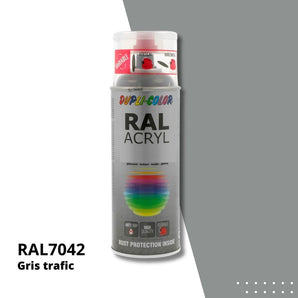 Bombe peinture aérosol acrylique Gris trafic RAL 7042 brillant - DUPLI COLOR 400 mL