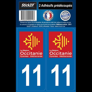 Adhésifs région département 11 occitanie x2 - STICKZIF