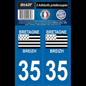 Adhésifs région département 35 bretagne/breizh x2 - STICKZIF