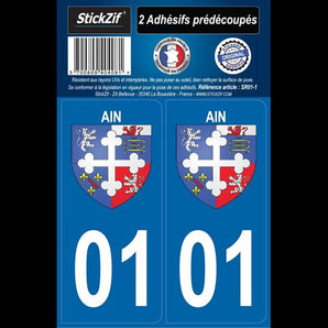 Adhésifs région département 01 ain x2 - STICKZIF