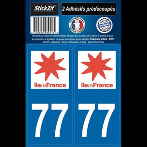 Adhésifs région département 77 ile de france x2 - STICKZIF