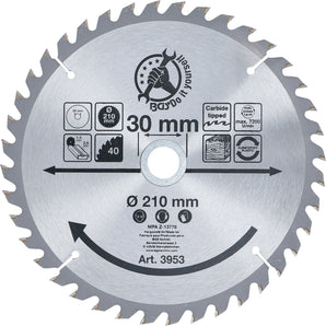 Lame de scie circulaire en métal dur | Ø 210 x 30 x 2,6 mm | 40 dents - DIY