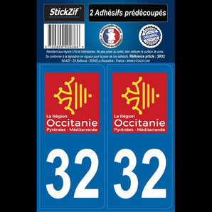 Adhésifs région département 32 occitanie x2 - STICKZIF