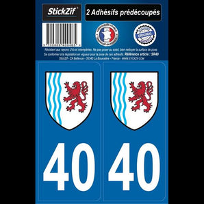 Adhésifs région département 40 nouvelle aquitaine x2 - STICKZIF