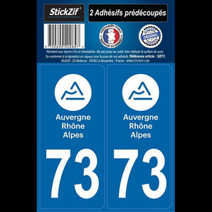 Adhésifs région département 73 auvergne rhone alpes x2 - STICKZIF