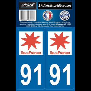 Adhésifs région département 91 ile de france x2 - STICKZIF