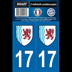 Adhésifs région département 17 nouvelle aquitaine x2 - STICKZIF