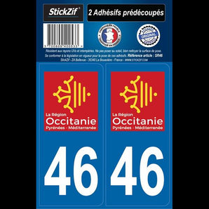 Adhésifs région département 46 occitanie x2 - STICKZIF