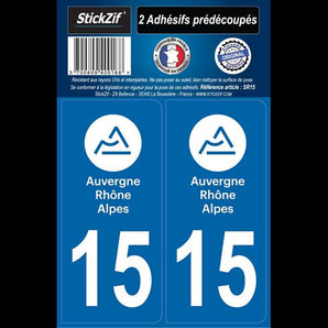 Adhésifs région département 15 auvergne rhone alpes x2 - STICKZIF