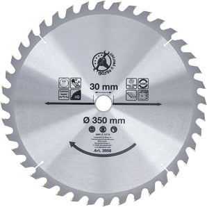 Lame de scie circulaire en métal dur | Ø 350 x 30 x 3,4 mm | 40 dents - DIY