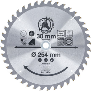 Lame de scie circulaire en métal dur | Ø 254 x 30 x 3,2 mm | 40 dents - DIY