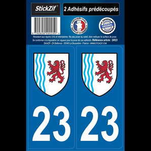 Adhésifs région département 23 nouvelle aquitaine x2 - STICKZIF